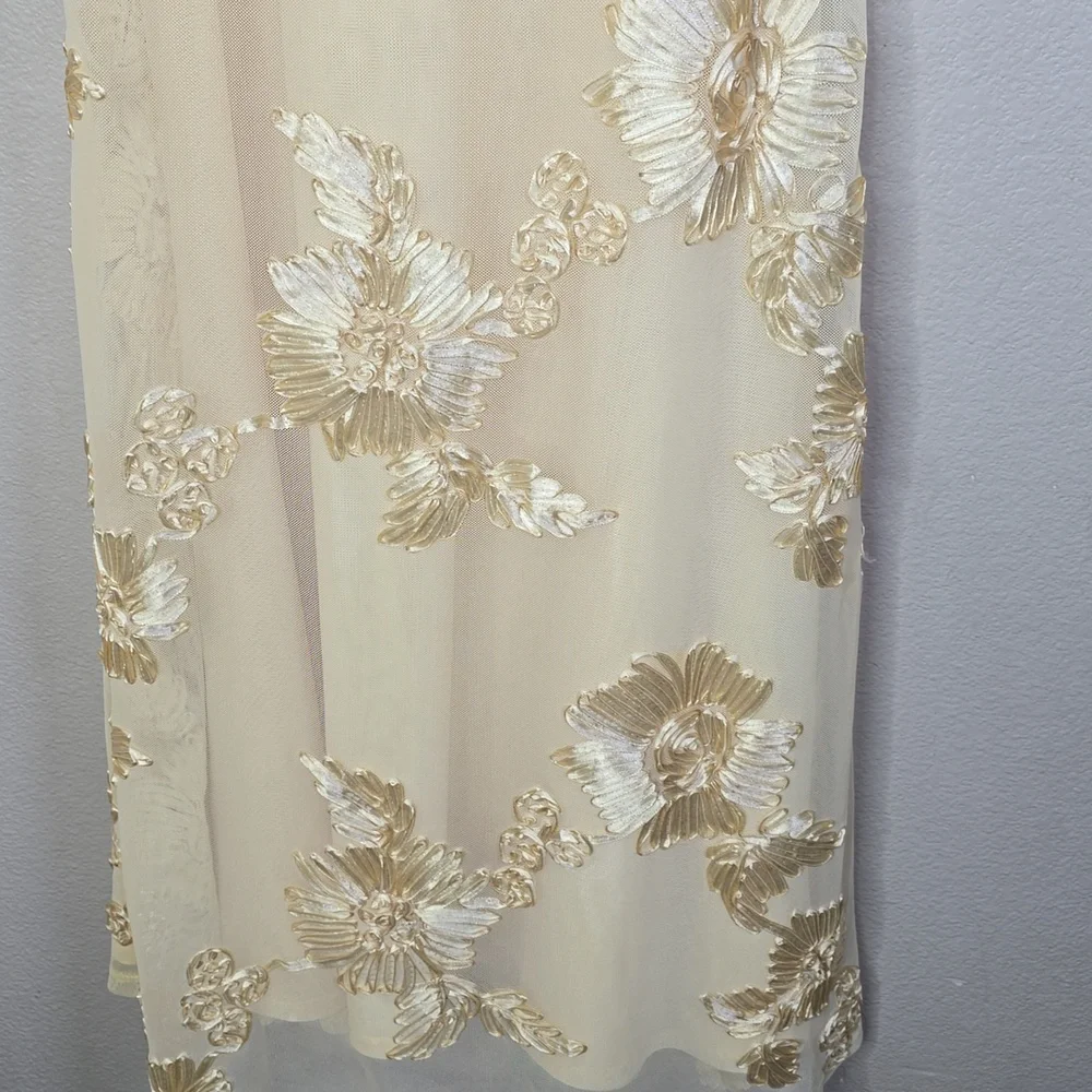 Babyboo Nefertiti Elegant Floral Shaped Ribon Embroidered Underwire Maxi Dress L - Picture 8 of 14